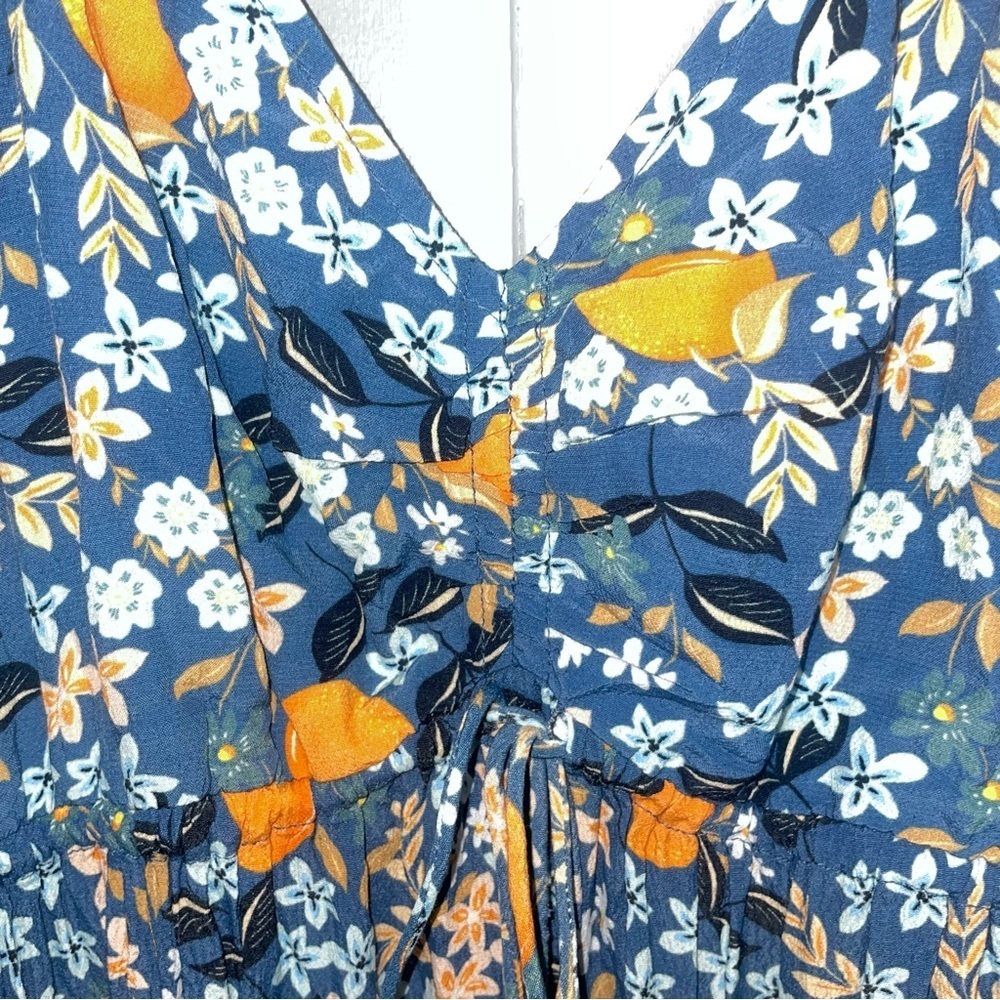 Hale Bob Long Sleeve Floral and Oranges Maxi Dress XS NWT - Picture 3 of 8